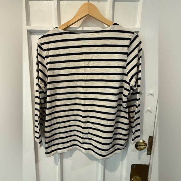 J. Crew Black and White Striped Blouse - Picture 2 of 3